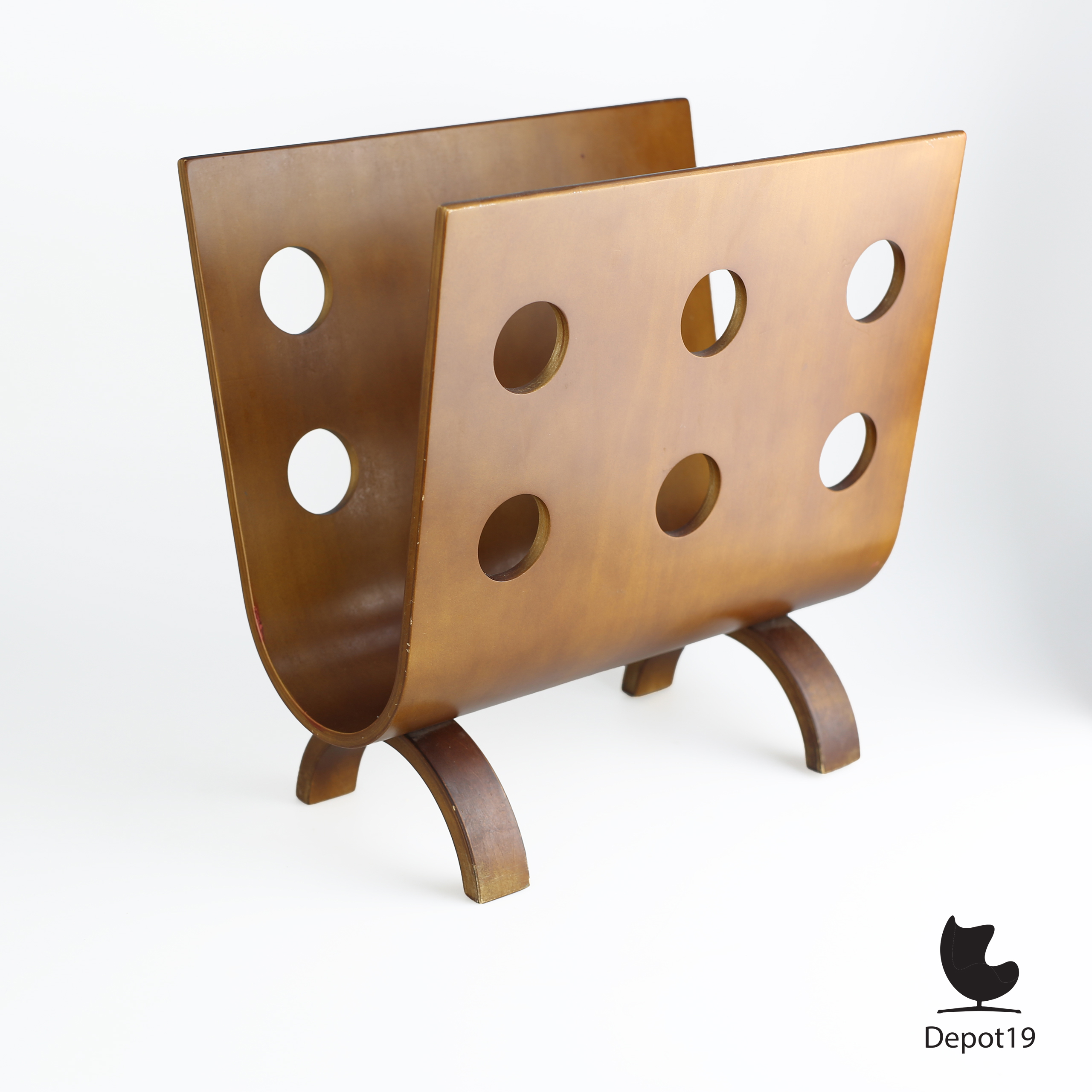 Bentwood tijdschriftenrek Alvar Aalto stijl MCM 4