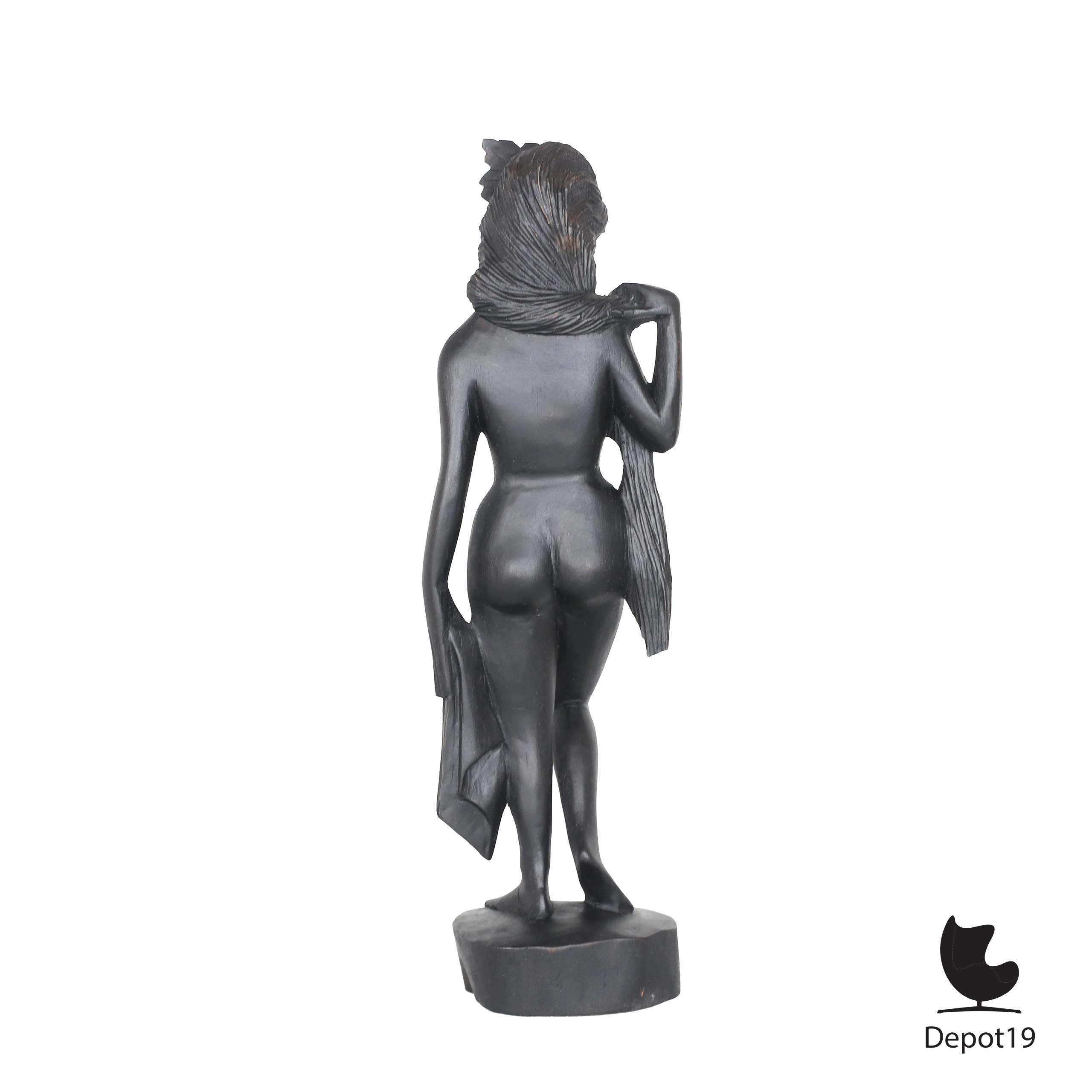 Gauguin stijl houten vrouwenbeeld gepatineerd Zuid-Azië ca 1960s 5