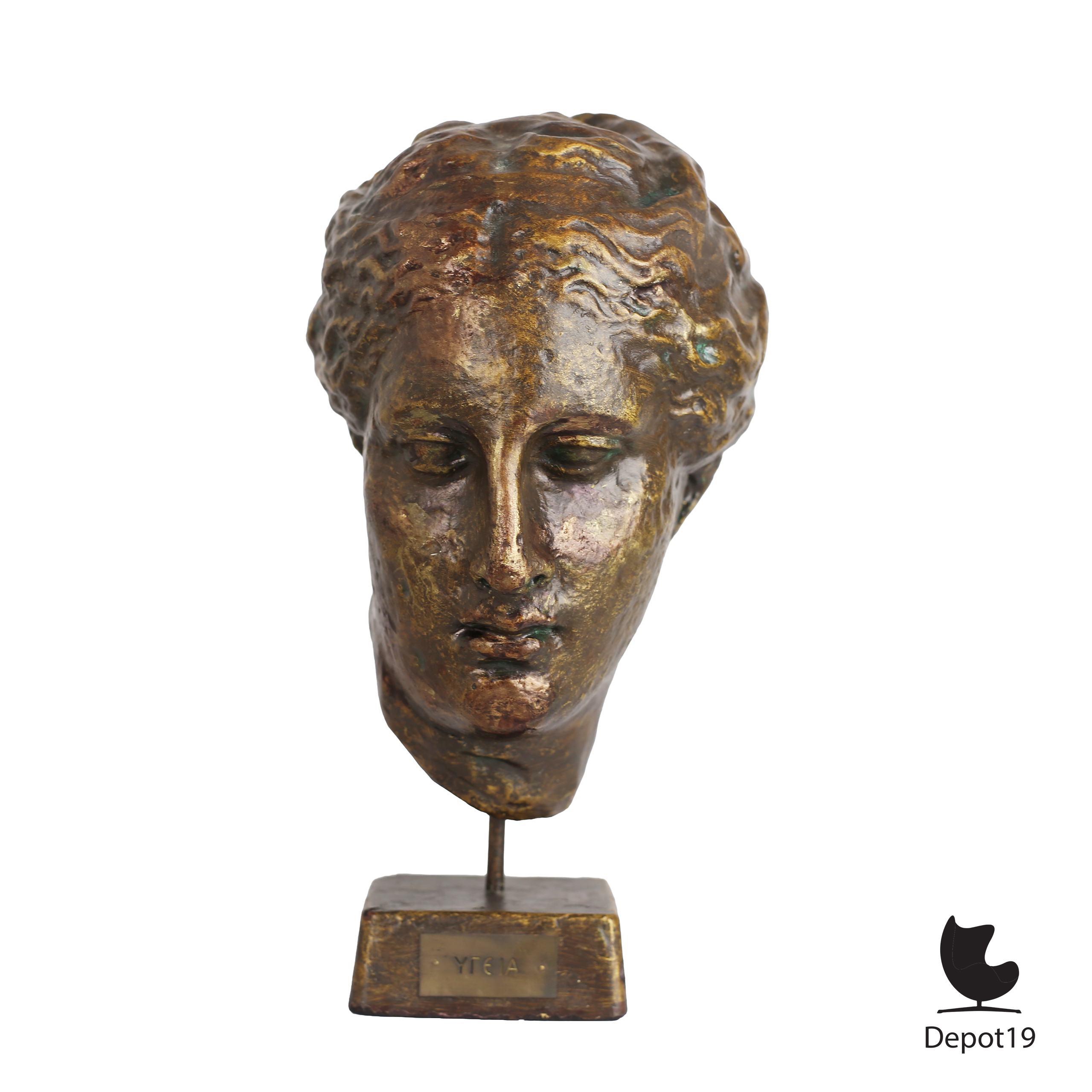 Hygieia buste brons patina gipsen hoofdbeeld naar het Hygieia hoofd NAMA 3602 1