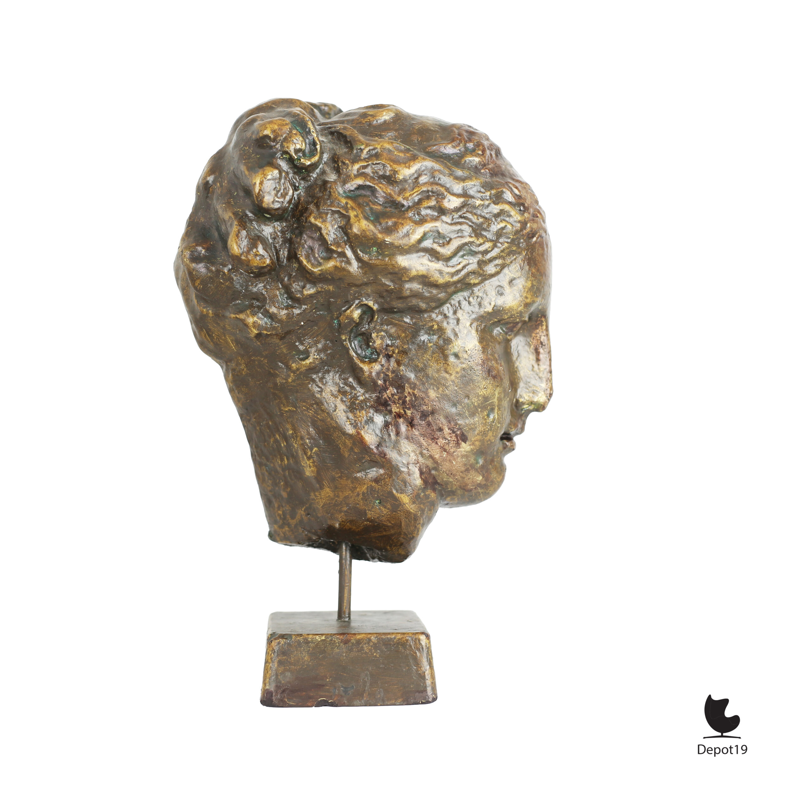 Hygieia buste brons patina gipsen hoofdbeeld naar het Hygieia hoofd NAMA 3602 4