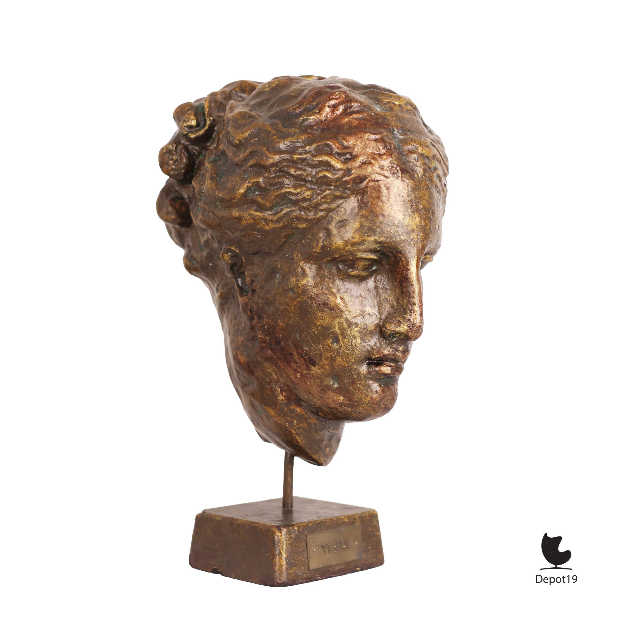 Hygieia buste brons patina gipsen hoofdbeeld naar het Hygieia hoofd NAMA 3602 5