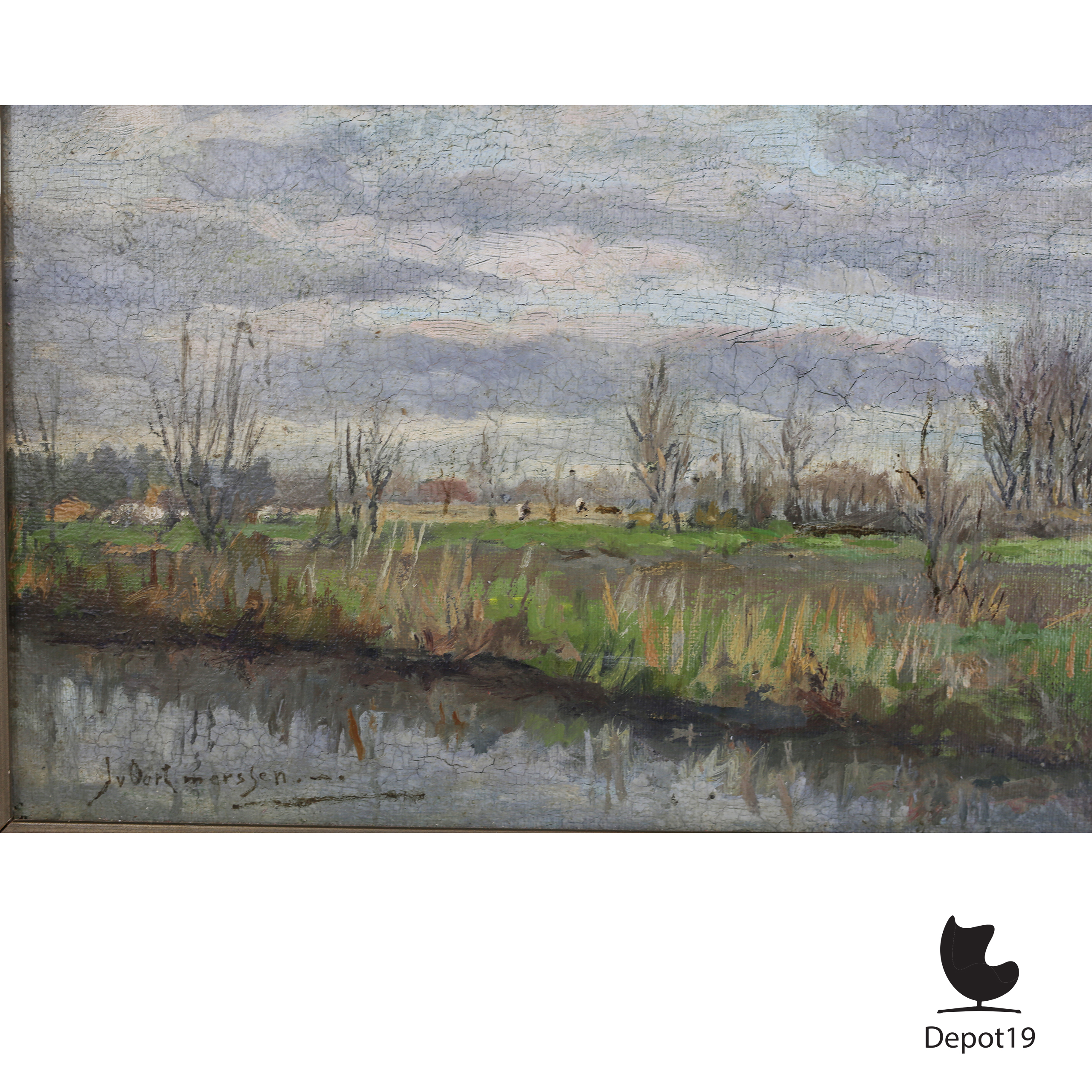 Jacobus van Oortmerssen olieverfschilderij landschap Overijssel rond Zwolle ca 1930 1950 4