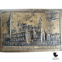 Plaquette Vredespaleis Den Haag Messing 1950s 2
