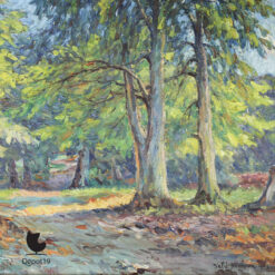 Valdemar Nielsen Bospad in Aars Skov olieverf schilderij 1933 1