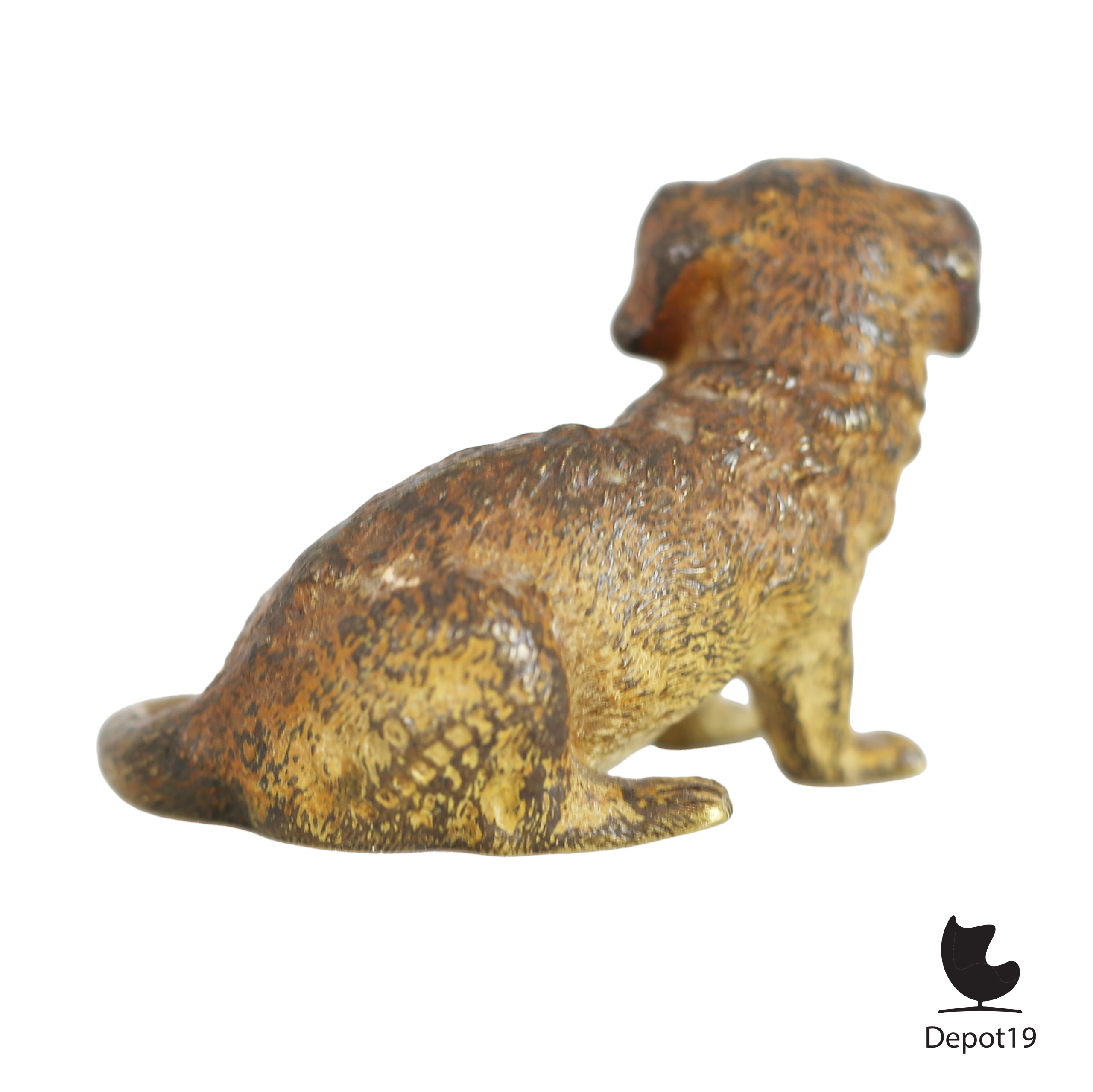 Vienna Bronze hondje Oostenrijks coldpainted miniatuur ca 1900 3