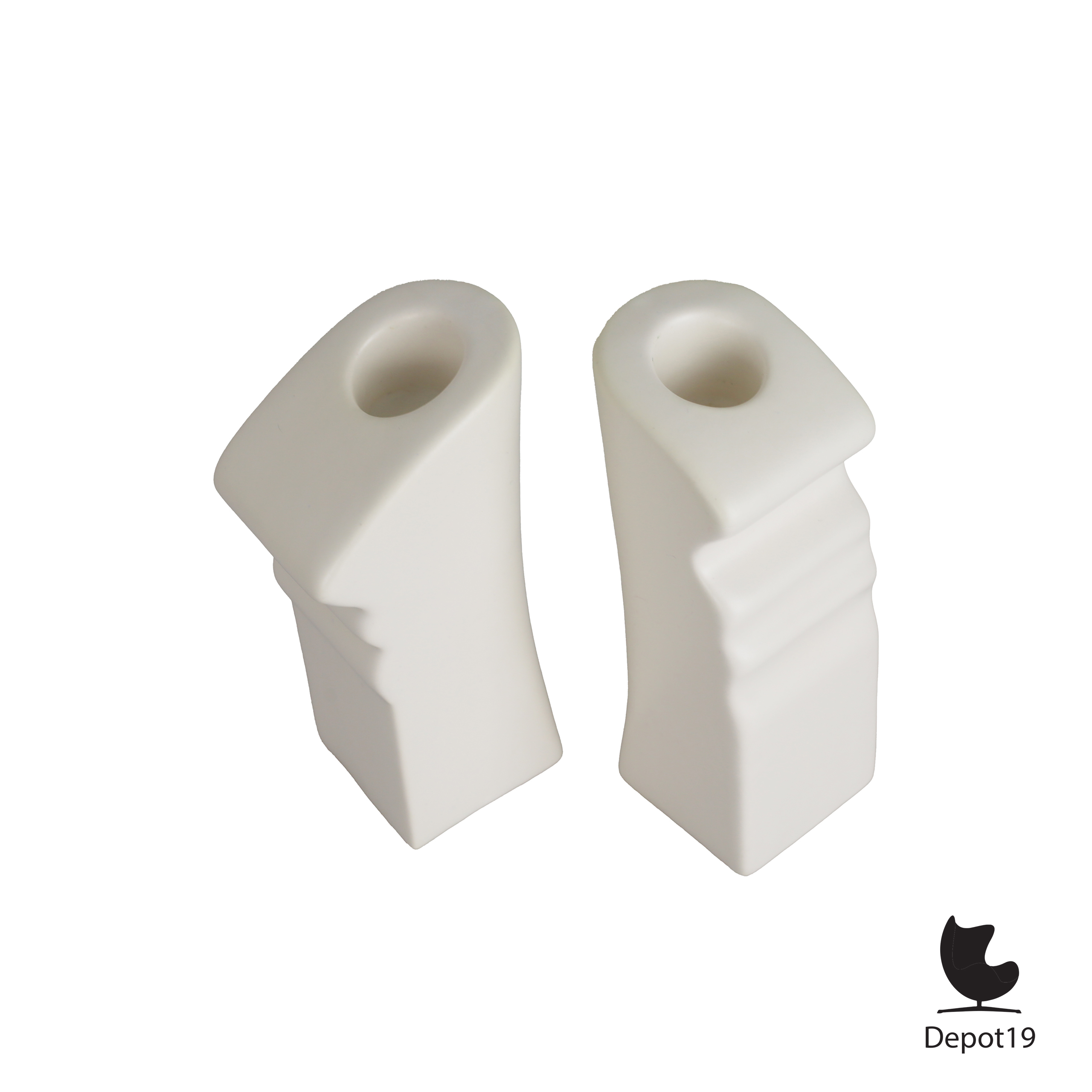 ASA Selection Kissing Candles Set Postmoderne kandelaars 1980s Wit 9