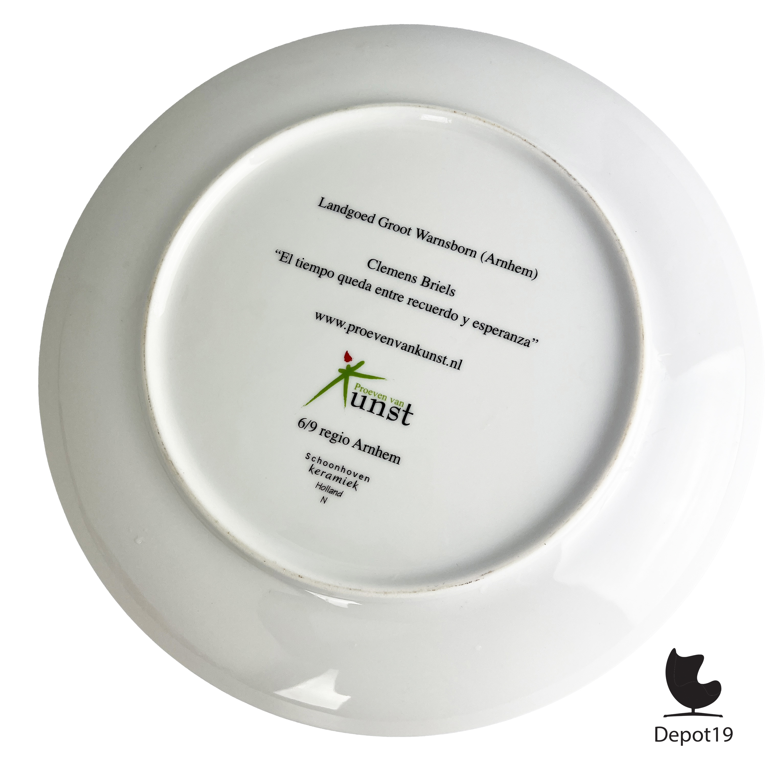 Decoratief bord Clemens Briels keramiek 2005 Nederlandse kunst bord 6