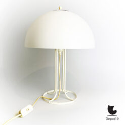 Dijkstra tafellamp jaren 70 wit metaal Nederlands design 1