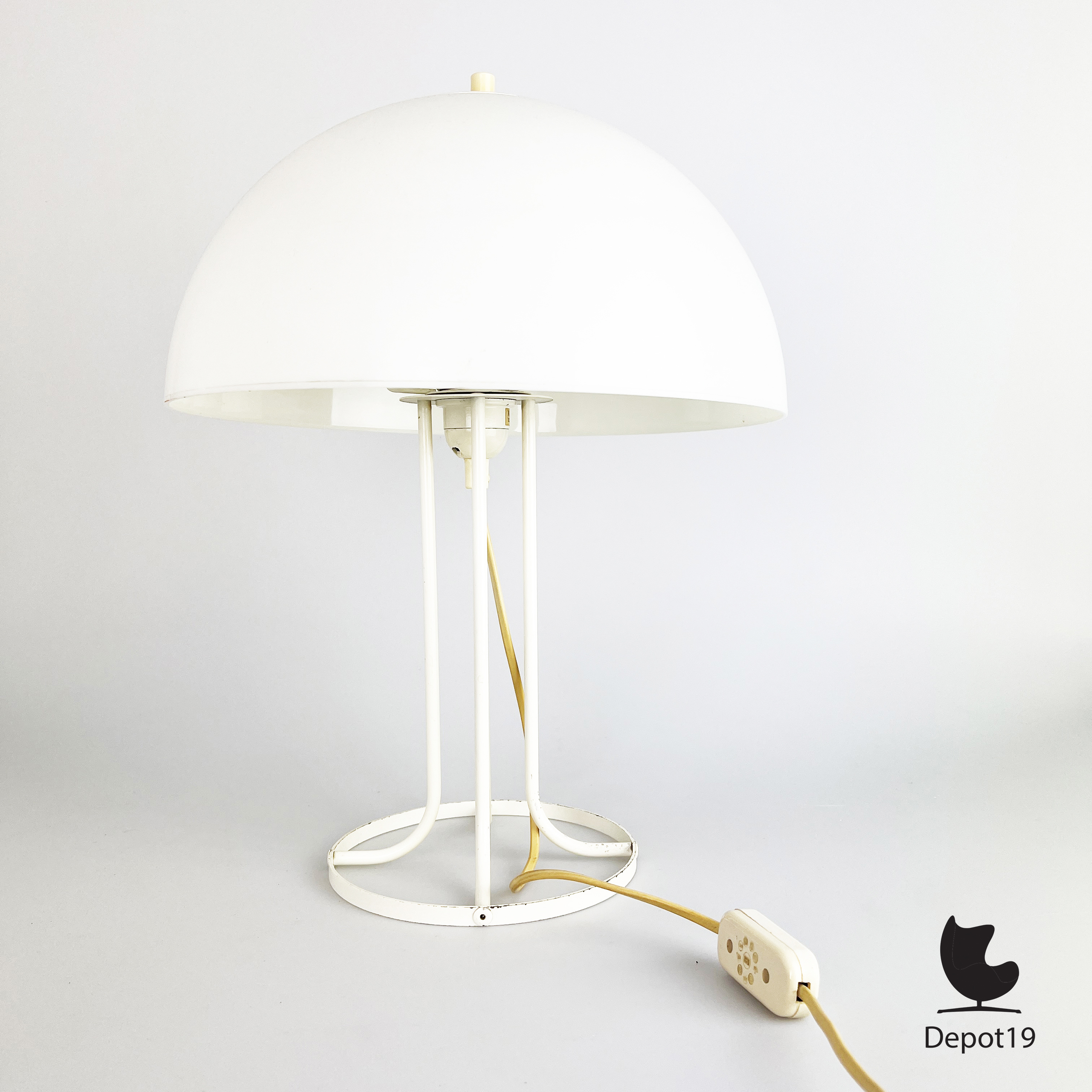 Dijkstra tafellamp jaren 70 wit metaal Nederlands design 4