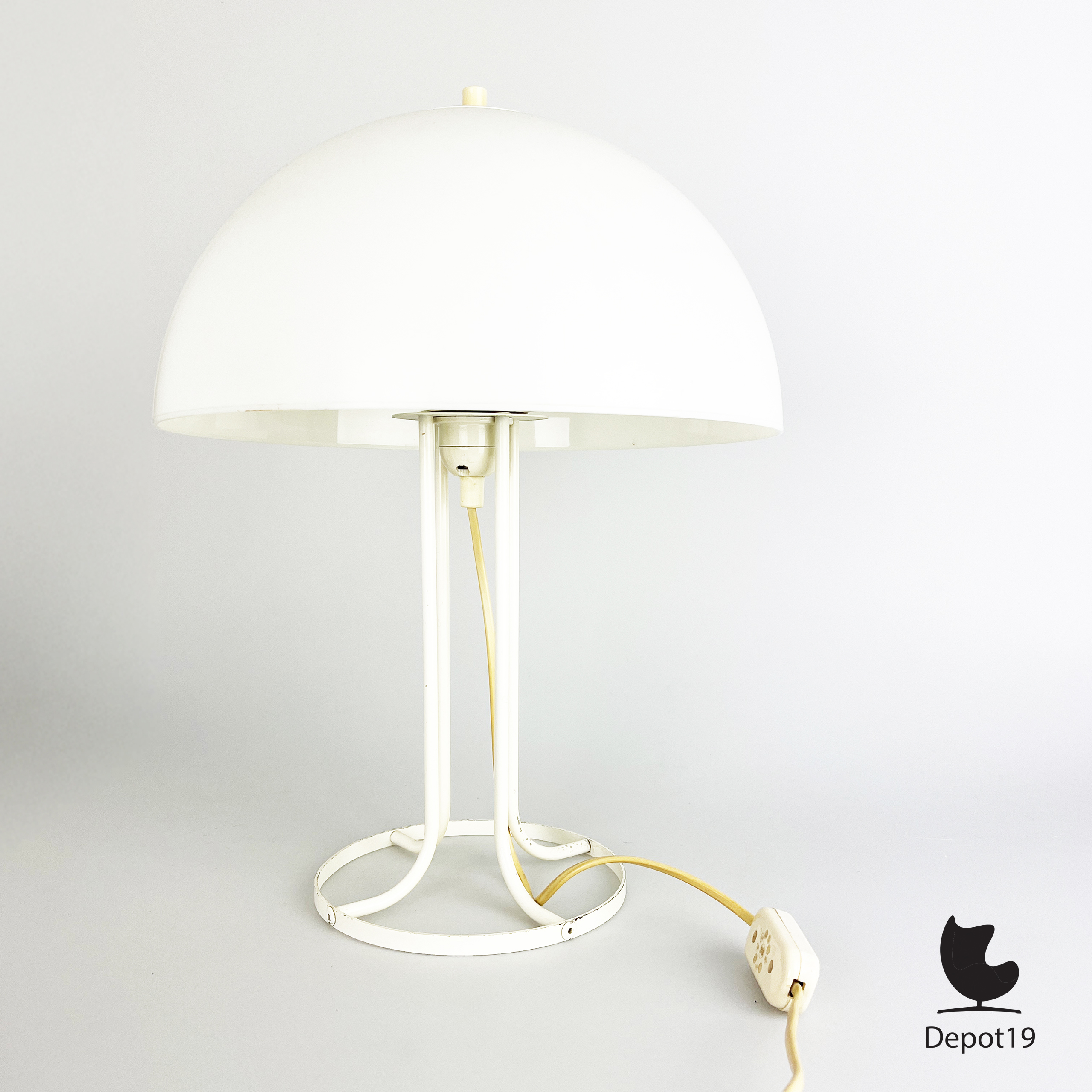 Dijkstra tafellamp jaren 70 wit metaal Nederlands design 5