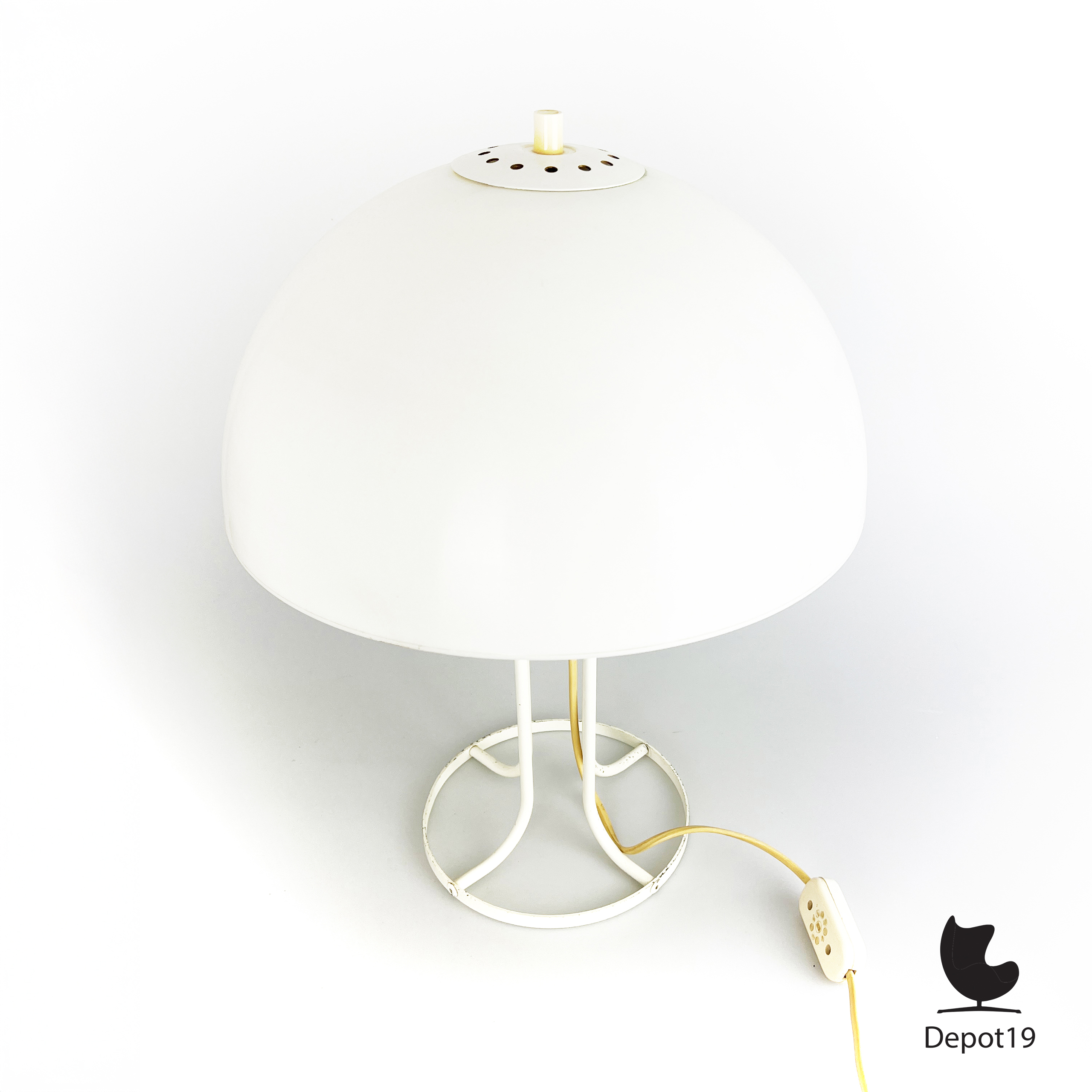 Dijkstra tafellamp jaren 70 wit metaal Nederlands design 6