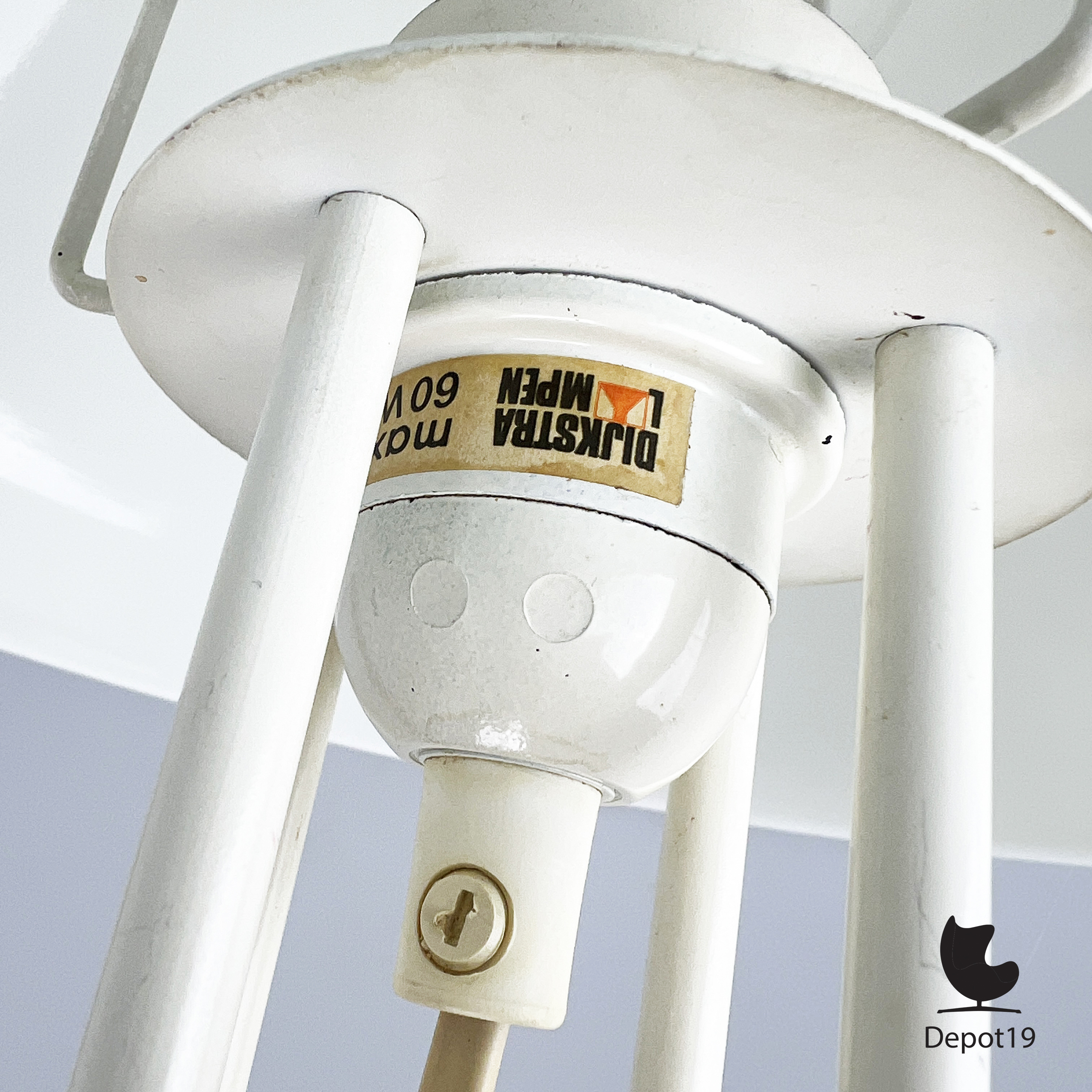 Dijkstra tafellamp jaren 70 wit metaal Nederlands design 8