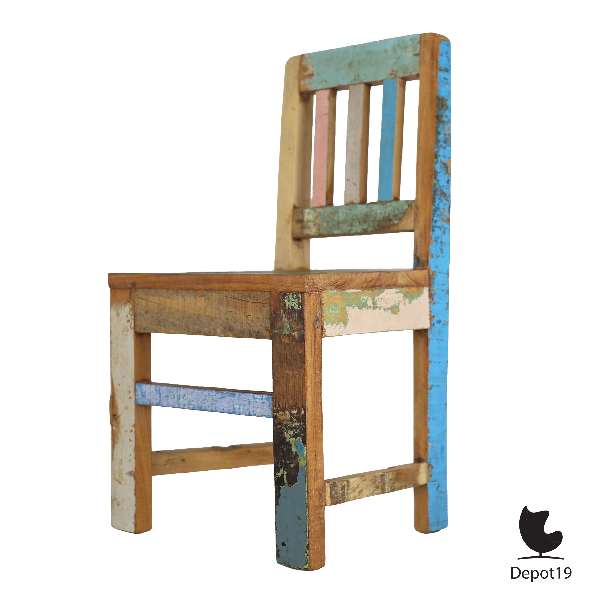 Otentic kinderstoel van sloophout uniek design Piet Hein Eek stijl 2