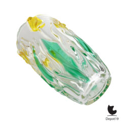 Walther Glas Nadine vaas Aurora groen amber 1970s under