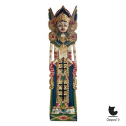 Balinees tempelbeeld Vrouwelijke arca polychromie en vergulding ca 1920 2
