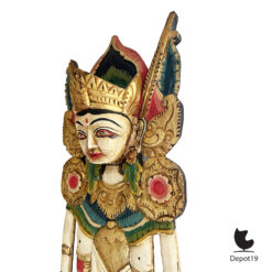 Balinees tempelbeeld Vrouwelijke arca polychromie en vergulding ca 1920 3