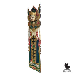 Balinees tempelbeeld Vrouwelijke arca polychromie en vergulding ca 1920 6