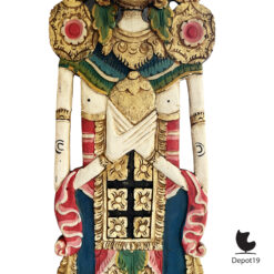 Balinees tempelbeeld Vrouwelijke arca polychromie en vergulding ca 1920 7