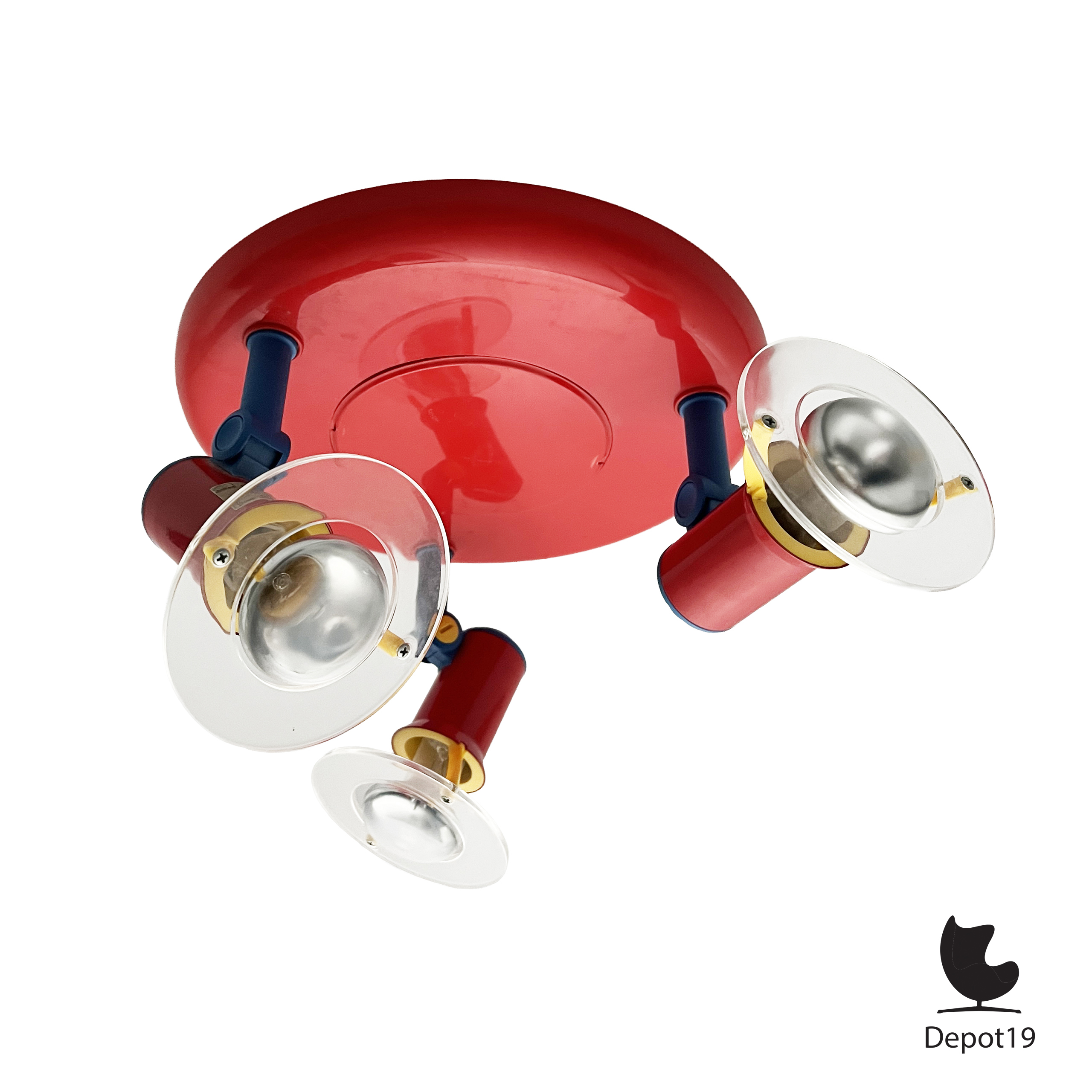 Memphis plafondlamp Brilliant postmodern design jaren 80 rood blauw geel 2