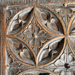 Gothic Revival eiken tracering handgesneden ca 1870 4