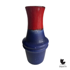 Scheurich 523-18 vaas West Germany keramiek Fat Lava rood blauw 1960s 1