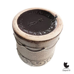 Scheurich 523-18 vaas West Germany keramiek bruin gespikkeld geglazuurd 1960s 7