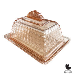 osef Inwald Art Deco persglas boterstolp Rosalin glas – cassettepatroon – ca 1930 2